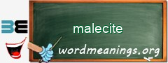 WordMeaning blackboard for malecite